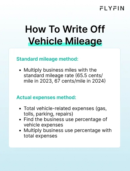 Infographic entitled How To Write Off Vehicle Mileage showing how DoorDash drivers can write off mileage.