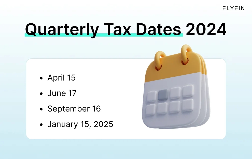 This infographic lists the 2024 quarterly tax due dates for 1099 employees. Deadlines include April 15, June 17, September 16, and January 15, 2025, for the final quarter.