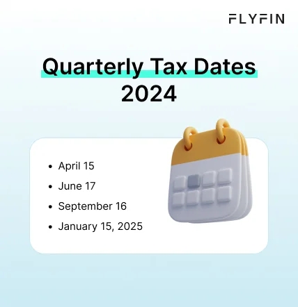 This infographic lists the 2024 quarterly tax due dates for 1099 employees. Deadlines include April 15, June 17, September 16, and January 15, 2025, for the final quarter.