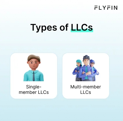 Infographic entitled Types of LLCs for business owners filing business taxes for an LLC for the first time.