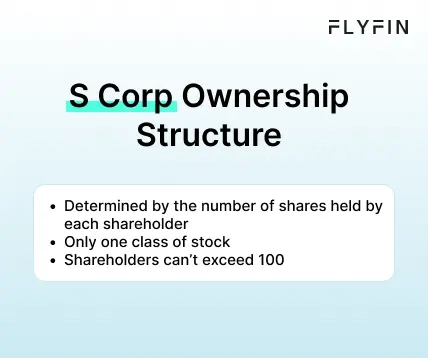 Infographic entitled S Corp Ownership Structure answering the question what is the ownership structure of an S Corp.