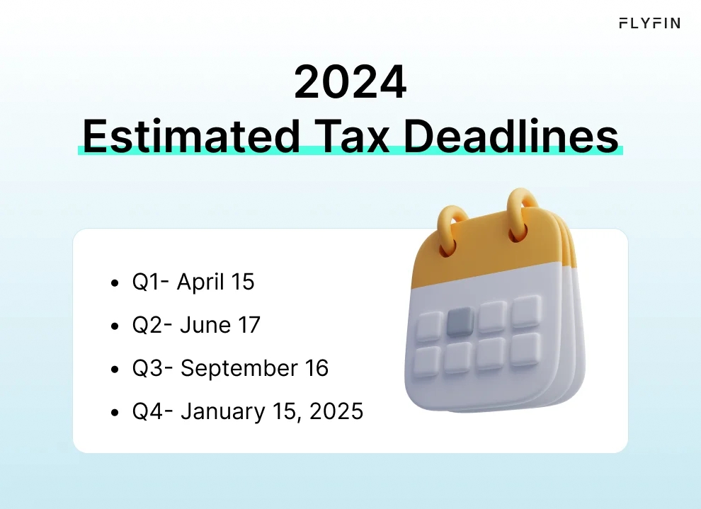 Infographic entitled 2024 Estimated Tax Deadlines showing due dates for business owners comparing single member llc vs sole proprietorship.