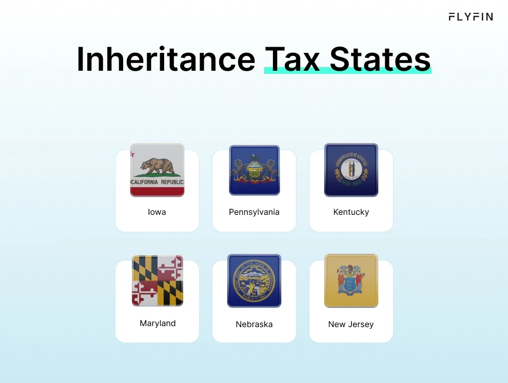 Infographic entitled Inheritance Tax States to answer the question do i have to pay taxes on inheritance.