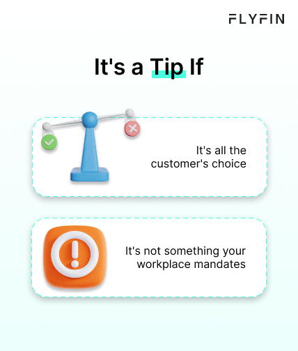 Alt text: A text image with the words "FLYFIN" and a message about customer choice and workplace mandates. Relevant for self-employed, 1099, and freelance workers. No mention of taxes.
