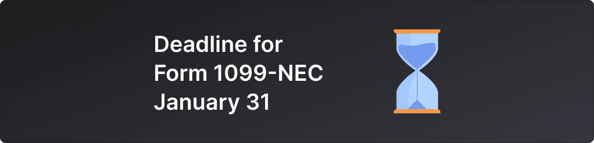 Alt text: Reminder for self-employed individuals, freelancers, and businesses to file Form 1099-NEC by January 31 for taxes.