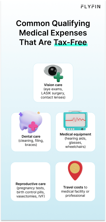 What health expenses <span style="background: linear-gradient(101.76deg, #19ACA4 1.98%, #3563CD 100.59%);
    -webkit-background-clip: text;
    -webkit-text-fill-color: transparent;
    background-clip: text;
    text-fill-color: transparent;">are tax-free?</span>
