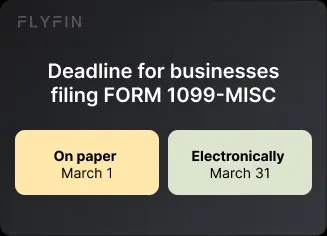 Important deadlines for filing FORM 1099-MISC for businesses. March 1 for paper and March 31 for electronic filing. Relevant for taxes, self-employed, freelancers.