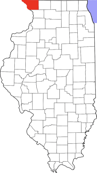 An image highlighting Jo Daviess County in Illinois