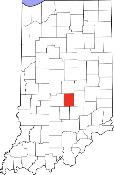 An image highlighting Johnson County in Indiana