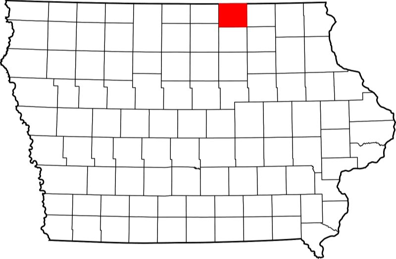 An illustration of Mitchell County in Iowa