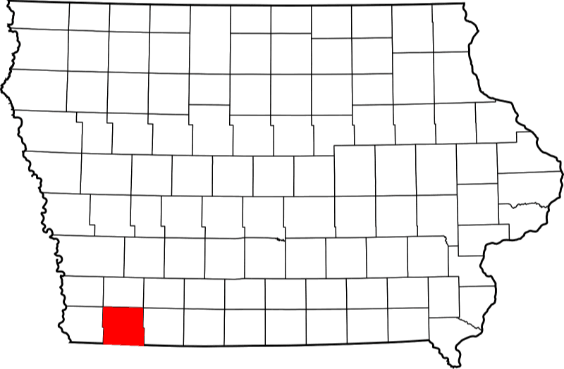 An illustration of Page County in Iowa