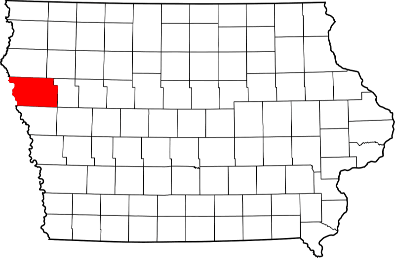 An illustration of Woodbury County in Iowa