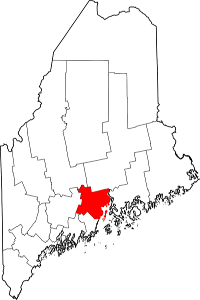 An image highlighting Waldo County in Maine