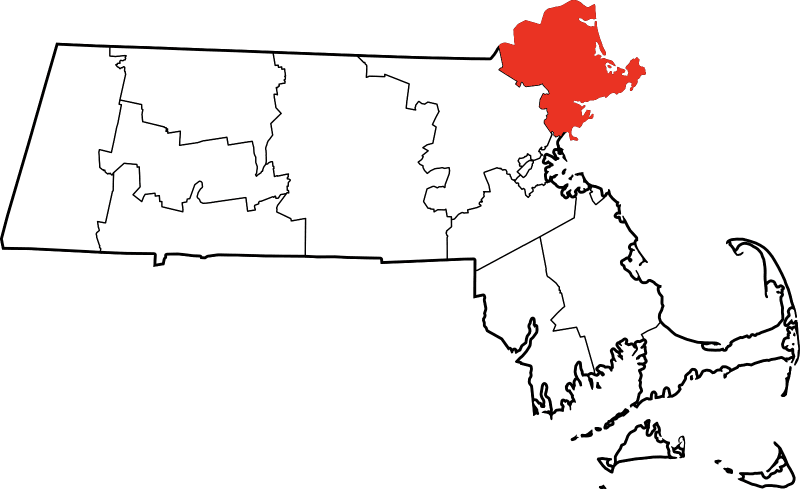 A picture displaying Essex County in Massachusetts