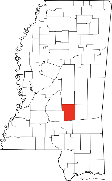 An illustration of Smith County in Mississippi