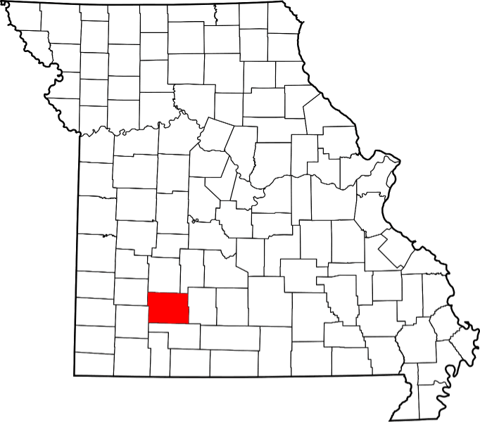 An image highlighting Greene County in Missouri