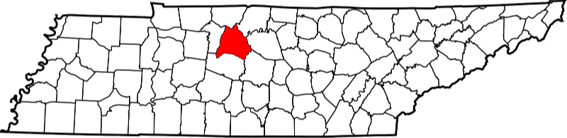 An image highlighting Davidson County in Tennessee