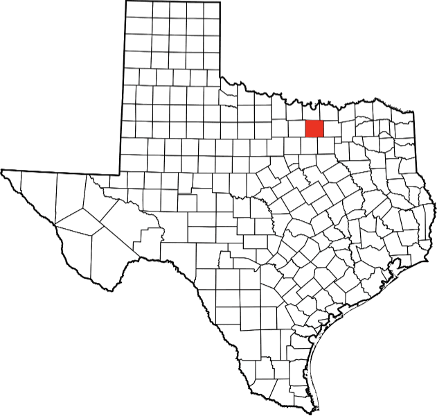 An image highlighting Denton County in Texas