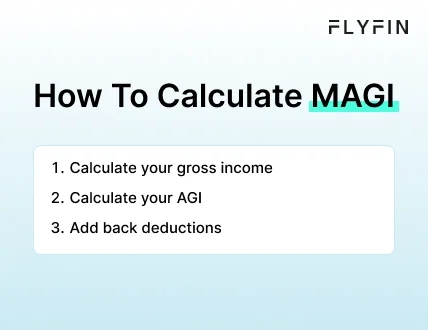 Infographic entitled How To Calculate MAGI showing the steps to find MAGI.