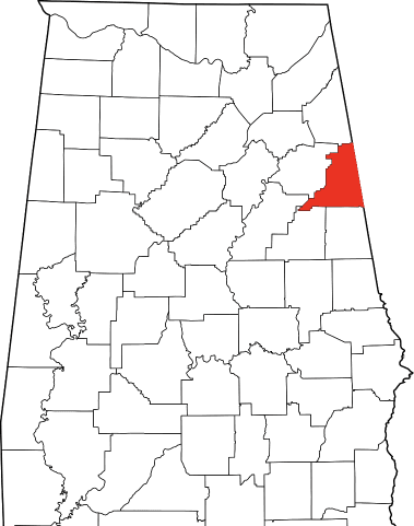 An image displaying Cleburne County in Alabama
