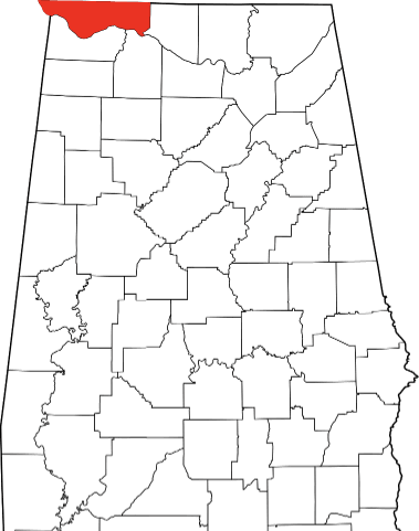An image displaying Lauderdale County in Alabama