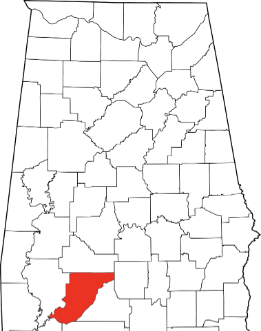A photo highlighting Monroe County in Alabama