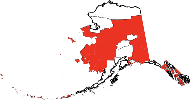 An image highlighting the Unorganized Borough of Alaska