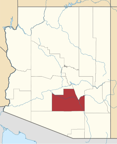 A photo highlighting Pinal County in Arizona