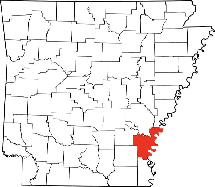 An image displaying Desha County in Arkansas