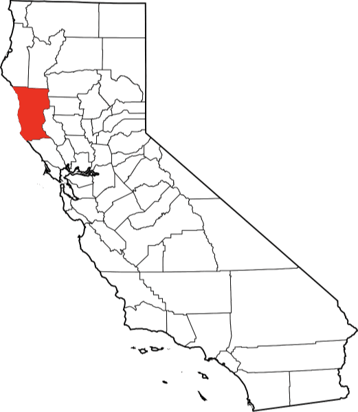 An image showing Mendocino County in California