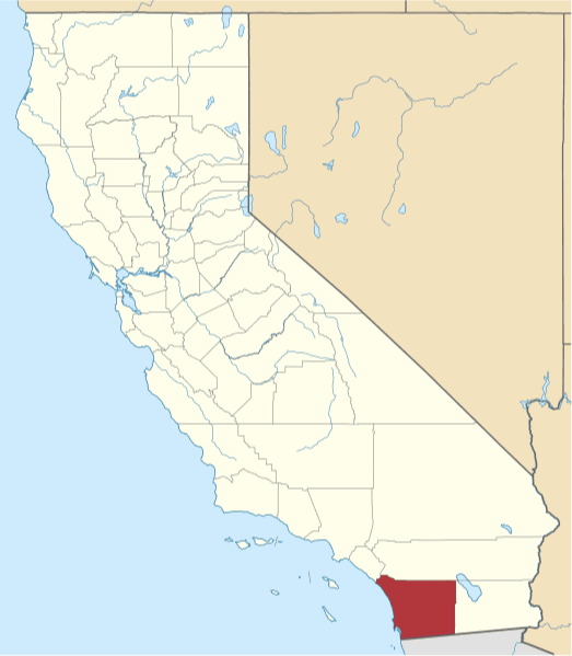 An image displaying San Diego County in California