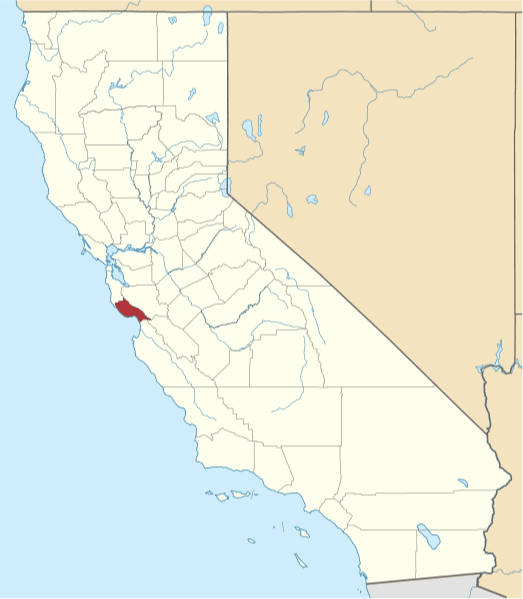 A photo highlighting Santa Cruz County in California