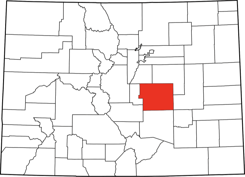 An image highlighting Elbert County in Colorado
