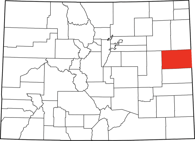 An image highlighting Kit Carson County in Colorado