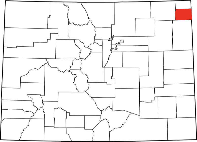 An image highlighting Phillips County in Colorado