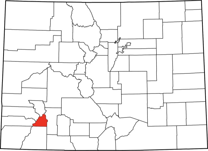 An image highlighting San Juan County in Colorado
