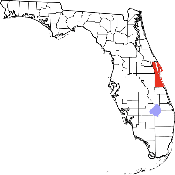 An image highlighting Brevard County in Florida