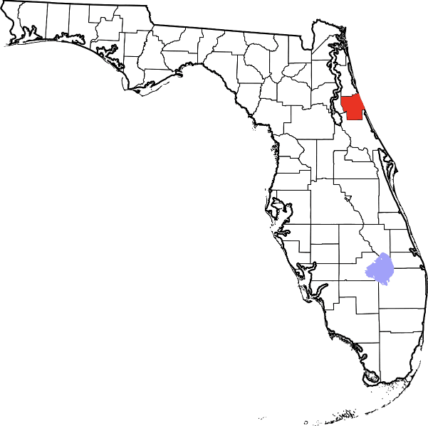 An image highlighting Flagler County in Florida