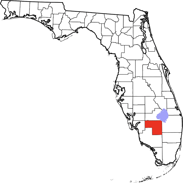 An image highlighting Hendry County in Florida