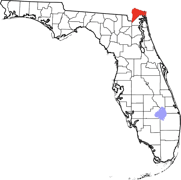 An image highlighting Nassau County in Florida
