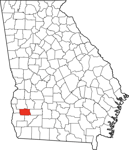 An image highlighting Calhoun County in Georgia