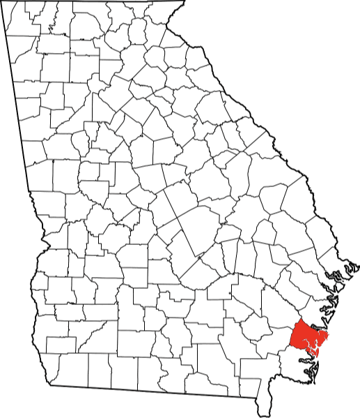 An image highlighting Glynn County in Georgia