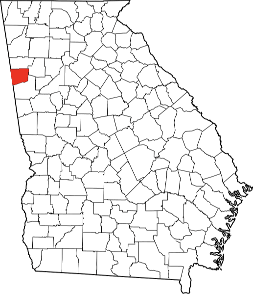 An image highlighting Haralson County in Georgia