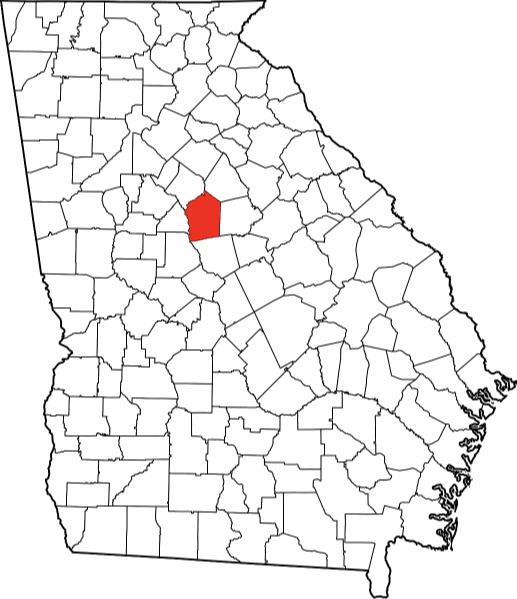 An image highlighting Jasper County in Georgia