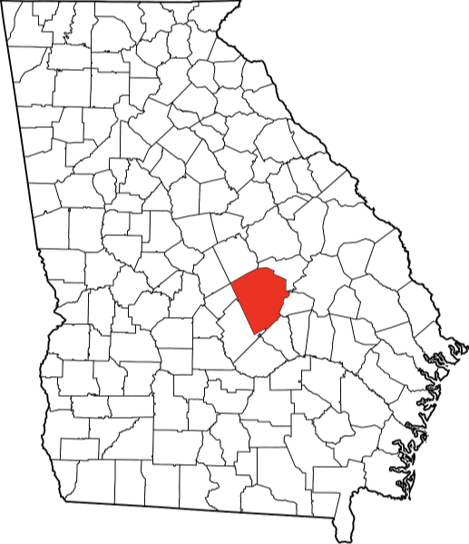 An image highlighting Laurens County in Georgia