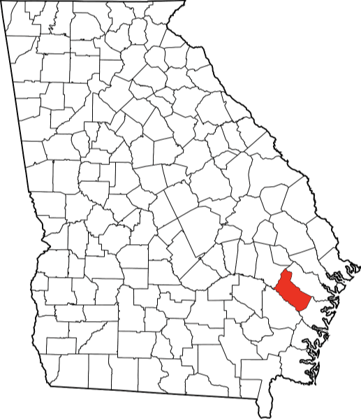 An image highlighting Long County in Georgia