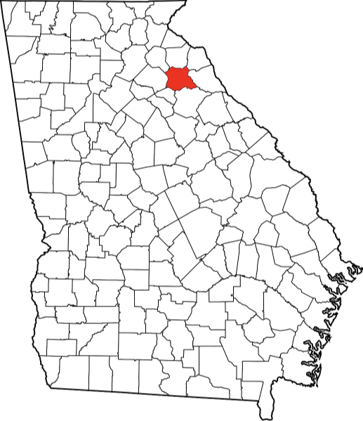 An image highlighting Madison County in Georgia