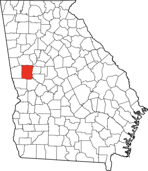 An image highlighting Meriwether County in Georgia
