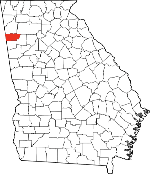 An image highlighting Polk County in Georgia