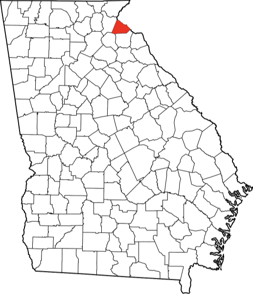 An image highlighting Stephens County in Georgia